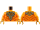Torso Sand Green and Gold Armor with Spines over Robe with Red Stripes Pattern / Orange Arms / Pearl Gold Hands, 973pb5829c01  