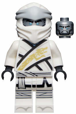 Минифигурка Lego Ninjago Zane - Legacy, Flat Silver Head njo713 used