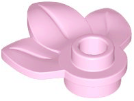 Plant Plate, Round 1 x 1 with 3 Leaves, 32607 Bright Pink N