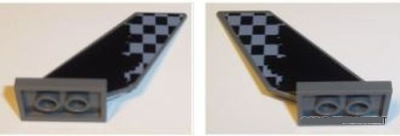 Tail Shuttle with Light Bluish Gray Checkered Pattern on Both Sides (Stickers) - Set 42002, 6239pb064 Dark Bluish Gray U
