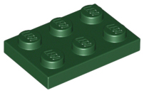 Plate 2 x 3, 3021 Dark Green N