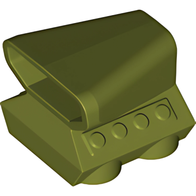 Деталь LEGO Lego Vehicle, Air Scoop Engine Top 2 x 2 50943 (15547, 51688) Olive Green U