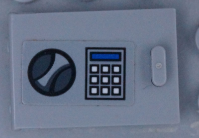 Container, Cupboard 2 x 3 x 2 Door with Handle and Keypad Pattern (Sticker) - Set 60142, 4533pb021 Light Bluish Gray U