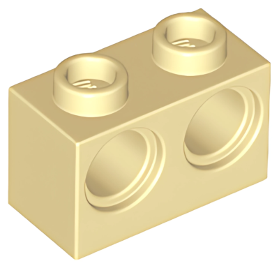 Деталь LEGO Technic, Brick 1 x 2 with Holes 32000 Tan U