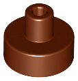 Tile, Round 1 x 1 with Bar and Pin Holder, 20482 Reddish Brown U