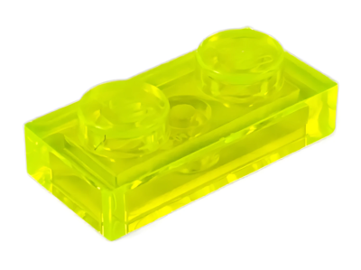 Деталь LEGO Plate 1 x 2 3023 Trans-Neon Green U