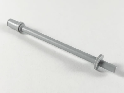 Bar 8L with Stop Rings and Pin (Technic, Figure Accessory Ski Pole) - Flat End, 2714b Light Bluish Gray U