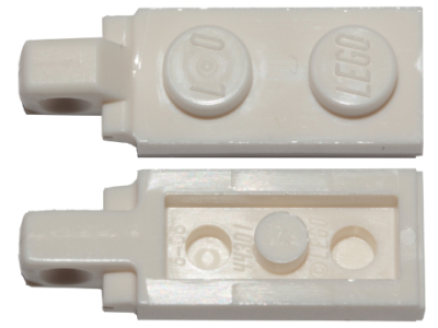 Hinge Plate 1 x 2 Locking with 1 Finger on End with Bottom Groove, 44301a White N