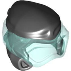 Minifigure, Headgear Ninjago Wrap Type 8 with Molded Trans-Light Blue Scuba Diver Mask Pattern, 77151pb01 Black U