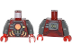 Torso Agents Robot with Furnace with Gauge and Piping Pattern / Dark Bluish Gray Arms / Red Hands, 973pb1707c01  
