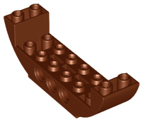 Slope, Curved 8 x 2 x 2 Inverted Double, 11301 Reddish Brown U