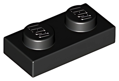 Деталь LEGO Plate 1 x 2 3023 Black U