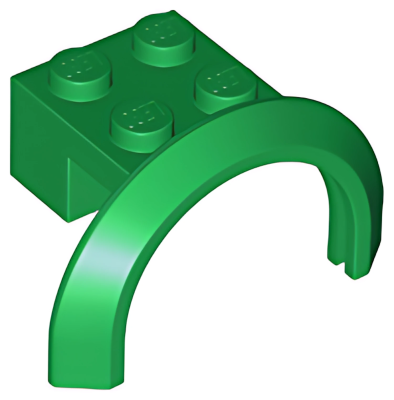Деталь LEGO Брызговик Lego Vehicle, Mudguard 4 x 2 1/2 x 1 2/3 with Arch Round 50745 Green U