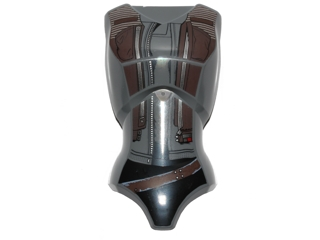 Large Figure Torso Female with SW Dark Brown Vest Pattern (Jyn Erso), 26481pb01 Dark Bluish Gray U