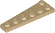 Wedge, Plate 6 x 2 Right, 78444 Dark Tan N