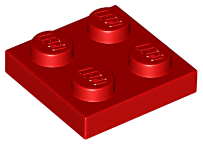 Деталь LEGO Plate 2 x 2 3022 (94148) Red U