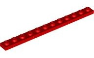 Plate 1 x 12, 60479 Red N
