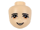 Mini Doll, Head Friends with Black Thin Eyebrows, Medium Nougat Eyes, and Open Mouth Smile with Teeth Pattern, 19611