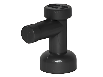 Деталь LEGO Кран Lego Tap 1 x 1 without Hole in Nozzle End 4599b Black N