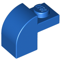 Slope, Curved 2 x 1 x 1 1/3 with Recessed Stud, 6091 Blue N