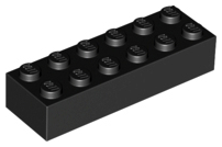 Brick 2 x 6, 2456 Black U