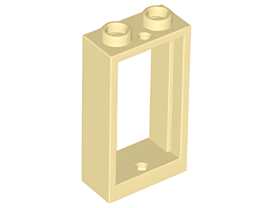 Деталь LEGO  Lego Window 1 x 2 x 3 Flat Front 60593 Tan U