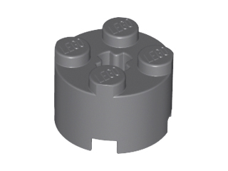 Brick, Round 2 x 2 with Axle Hole, 3941 Dark Bluish Gray U