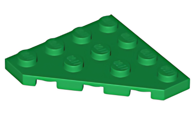 Деталь LEGO Wedge, Plate 4 x 4 Cut Corner 30503 Green U