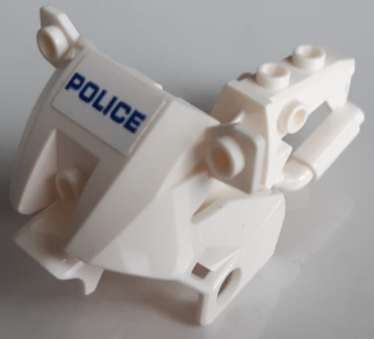 Motorcycle Fairing, City with Blue 'POLICE' on White Background Pattern (Sticker) - Set 60200, 52035pb15 White U
