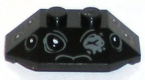 Wedge 2 x 4 Triple with Spider Eyes Pattern, 47759pb09 Black N