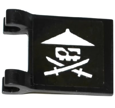Деталь LEGO Флаг Lego 2335pb154L Flag 2 x 2 Square with White Ninja Skull with Crossed Swords Pattern Model Left Side (Sticker) - Set 70604 U