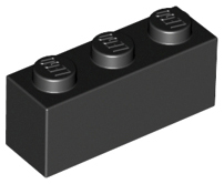 Brick 1 x 3, 3622 Black N