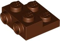 Plate, Modified 2 x 2 x 2/3 with 2 Studs on Side - Hollow Bottom Tube, 4304 Reddish Brown N