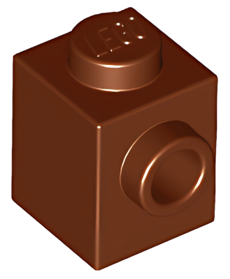 Деталь LEGO Brick, Modified 1 x 1 with Stud on Side 87087 Reddish Brown U