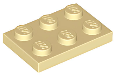 Деталь LEGO Plate 2 x 3 3021 (03021) Tan U