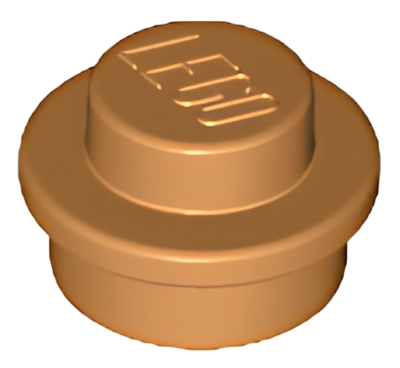 Деталь LEGO Plate, Round 1 x 1 4073 Medium Nougat U