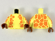 Torso Animal Print Orange Giraffe Spots Pattern / Bright Light Yellow Arms with Orange Giraffe Spots Pattern / Reddish Brown Hands, 973pb3438c01  