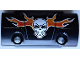 Technic, Panel Curved 7 x 3 with 2 Pin Holes through Panel Surface with White Skull and Orange Flames Pattern (Sticker) - Set 42106, 24119pb021  