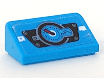 Slope 30 1 x 2 x 2/3 with Dark Azure Speedometer on Trapezoid Panel Pattern (Sticker) - Set 70639, 85984pb254 Dark Azure U