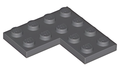 Деталь Lego Plate 4 x 4 Corner 2639 Dark Bluish Gray U