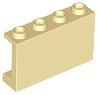 Panel 1 x 4 x 2 with Side Supports - Hollow Studs, 14718 Tan N