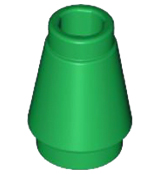 Cone 1 x 1 with Top Groove, 4589b Green N