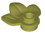 Plant Plate, Round 1 x 1 with 3 Leaves, 32607 Olive Green N