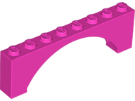 Arch 1 x 8 x 2 Raised, 16577 Dark Pink U