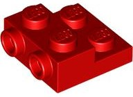 Plate, Modified 2 x 2 x 2/3 with 2 Studs on Side - Hollow Bottom Tube, 4304 Red N