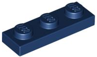 Plate 1 x 3, 3623 Dark Blue N