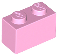 Brick 1 x 2, 3004 Bright Pink N