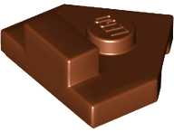 Wedge, Plate 2 x 2 Pentagonal with Center Stud and 1 x 1/2 Raised Tab on Top, 27928 Reddish Brown U