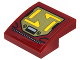 Slope, Curved 2 x 2 x 2/3 with Display with Yellow Shapes on Olive Green Screen Pattern (Sticker) - Set 70592, 15068pb088  