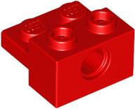 Technic, Brick Modified 1 x 2 with Hole and 1 x 2 Plate, 73109 Red N